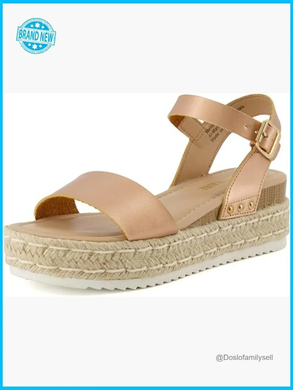 Espadrille Platform Wedge Sandals Adjustable Ankle Strap Memory Foam Insole Chic